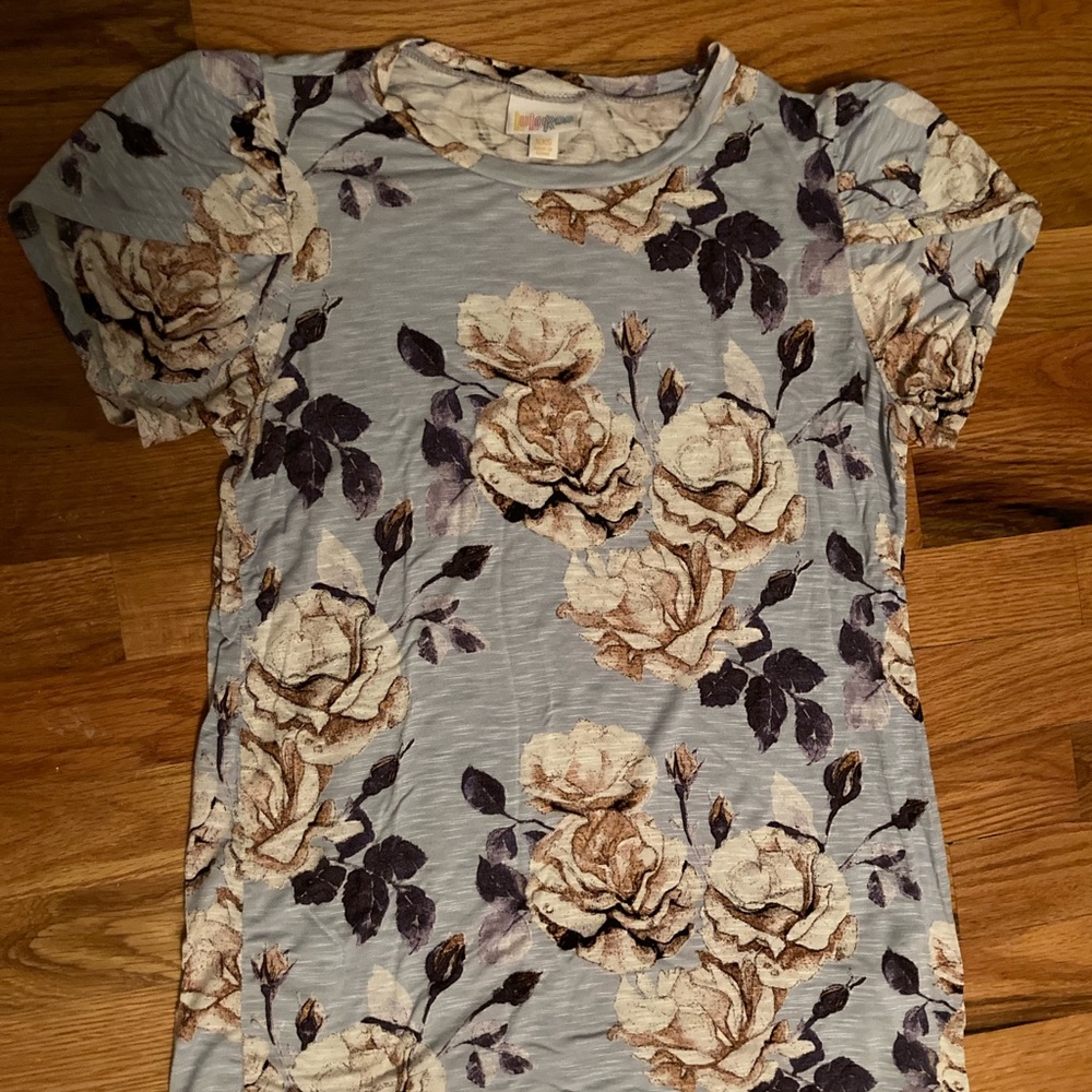 Light Blue Floral Print LuLaRoe Olive